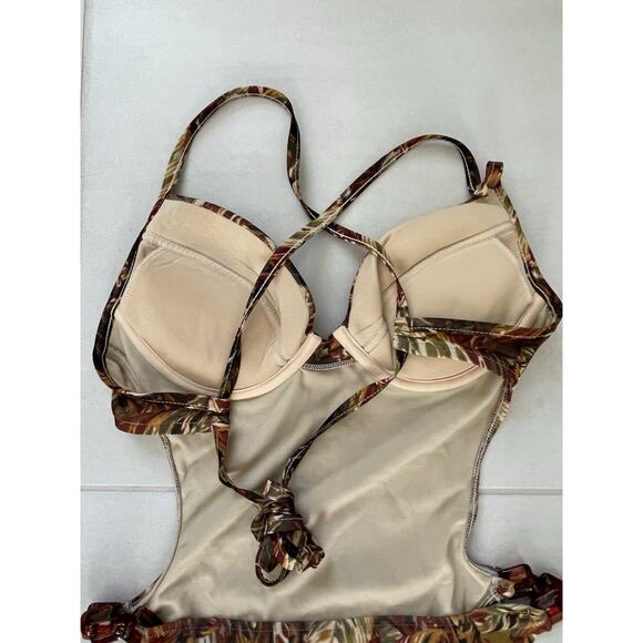 Victoria's Secret 10C One Piece Swimsuit Monokini X Back Print Swimwear 10C - Picture 8 of 13